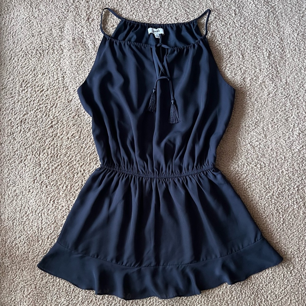 Likely Ashlee Navy Strappy Lined Mini Dress Tassel Sz 4